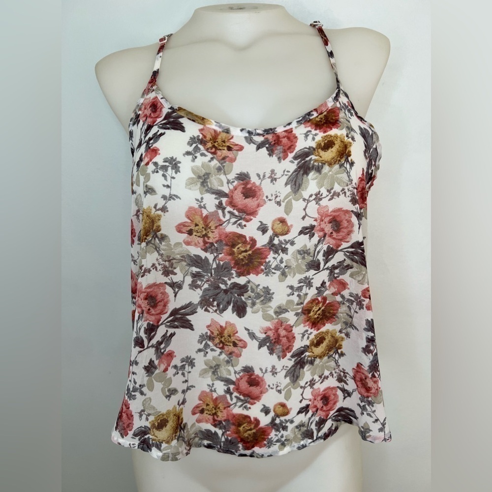Very Cute Ambiance Apparel Floral Sheer Medium top - Picture 6 of 7